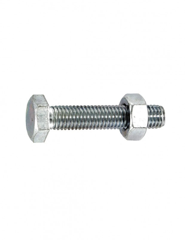 10x50mm verzinkt stalen zeskantbout, 3 stuks.