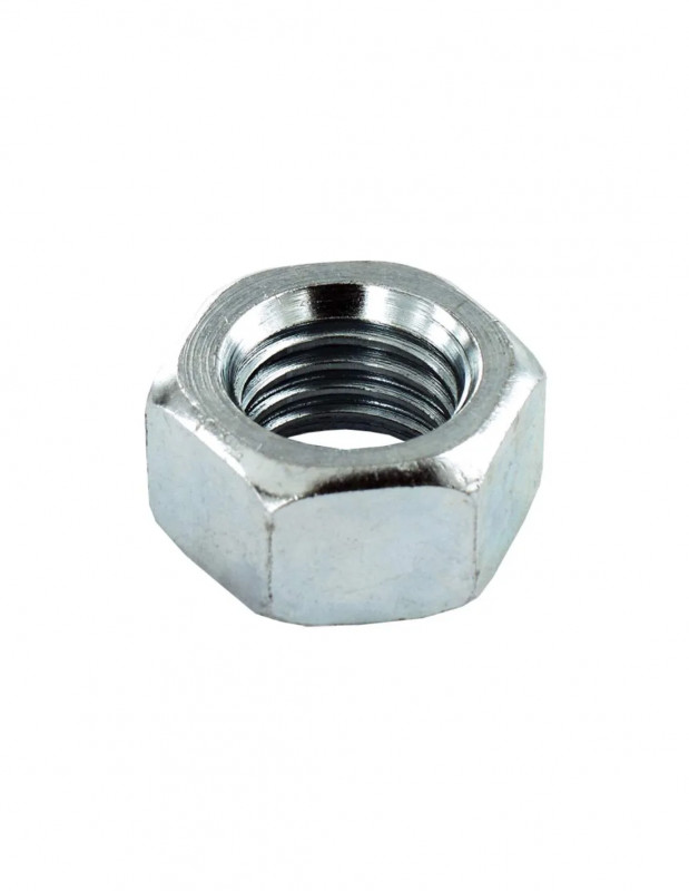 Zeskantige moer van gegalvaniseerd staal, diameter 18 mm, 2 stuks.