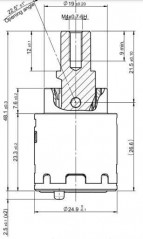SEDAL SDKeramikkartuscheDurchmesser 25mm für Mischbatterie.