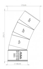 Curva multiangolo 15°/25°/35° maschio femmina PVC diametro 100 mm.