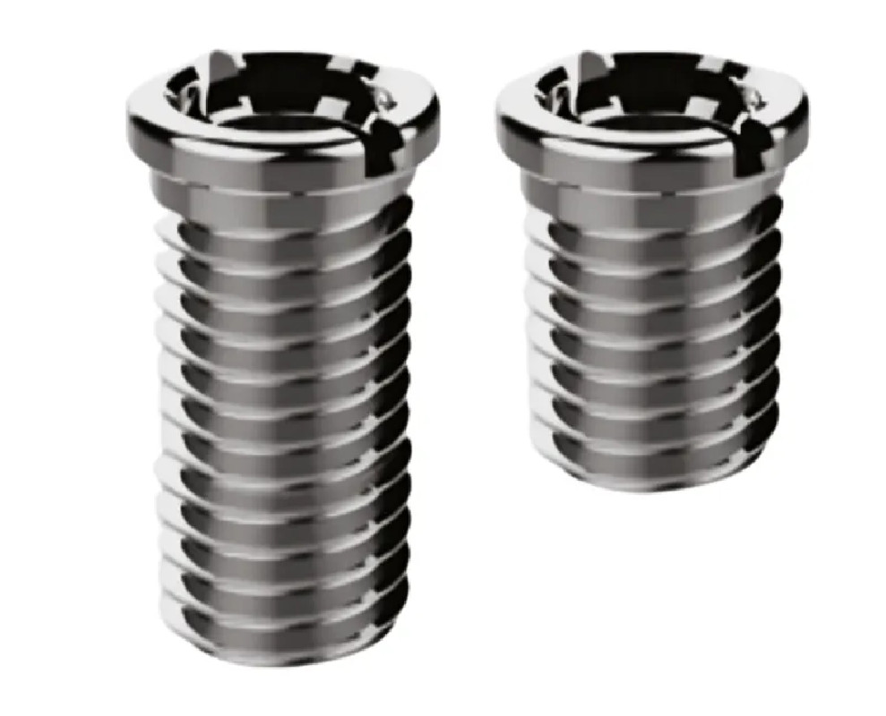2 RVS M12 schroeven D.14 x L.27,5 mm en D.14 x L.17,5 mm voor automatische gootsteenafvoer met Valentin korf diameter 90