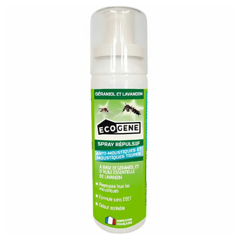 Muggen- en tijgerwerende spray met geraniol en lavandin, 100 ml