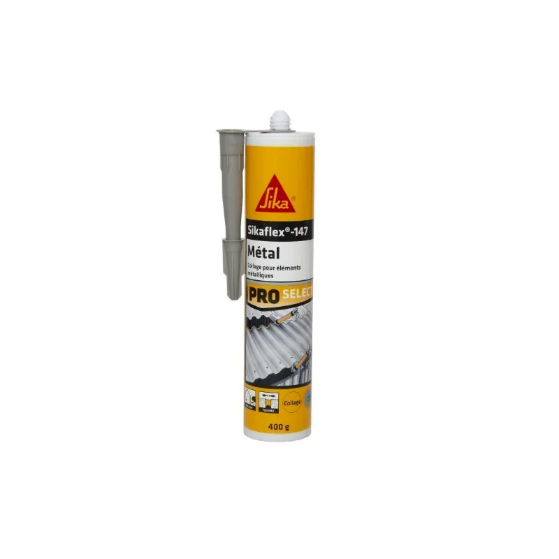 Sikaflex 147 lichtgrijs metaal, 380 g patroon.