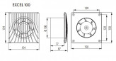 Excel-serie getimede hygrostaatafzuiger, diameter 100 mm.