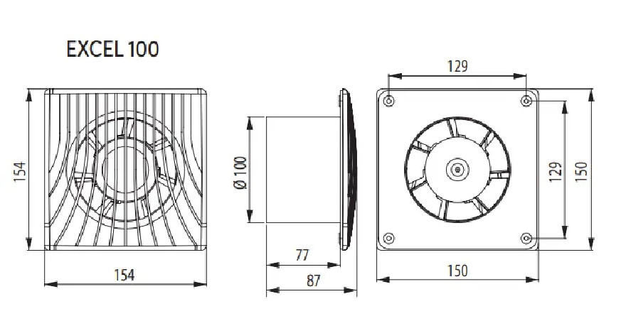 Extracteur à détection de présence série Excel diamètre 100mm.