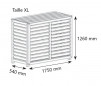 Witte composiet buitenmantel voor airconditioning, 1260X540X1750 mm