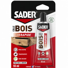 Colle bois rapide, tube de 55ml. SADER 127613