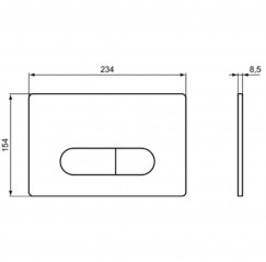 OLEAS bedieningspaneel met dubbel volume voor wand Wandcloset, glanzend chroom