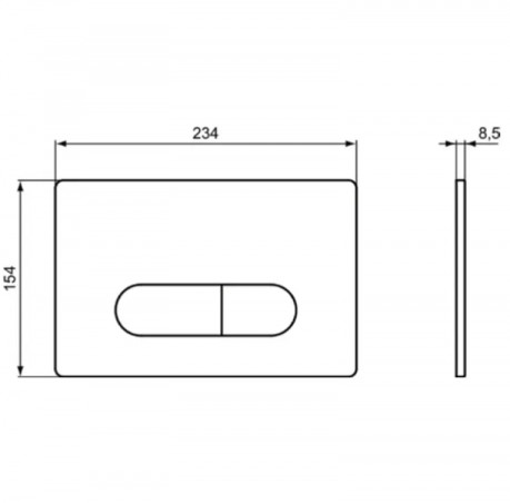 OLEAS bedieningspaneel met dubbel volume voor wand Wandcloset, glanzend chroom