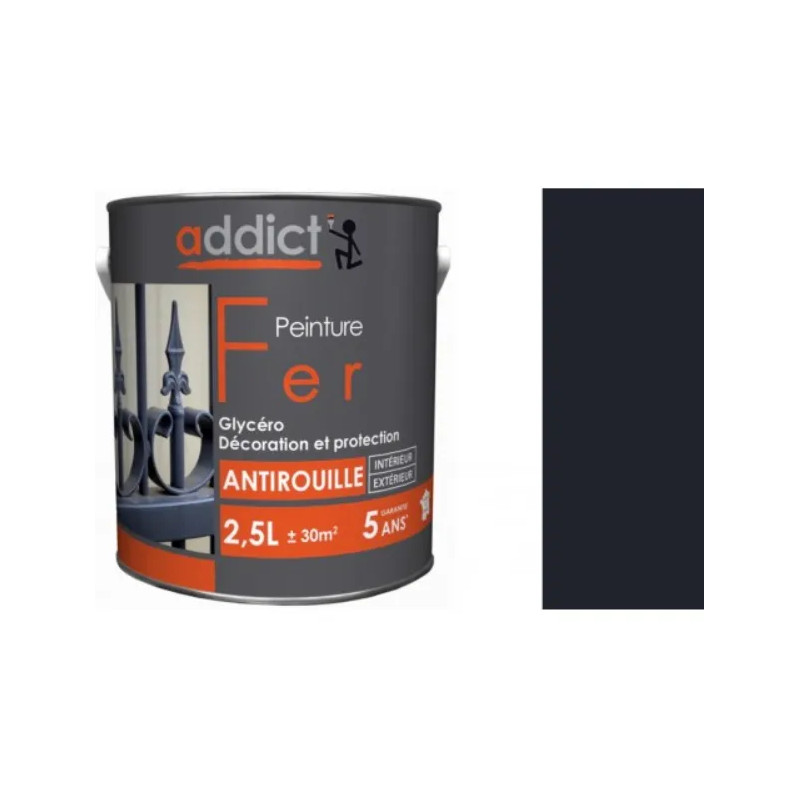 2,5-liter Addict Peinture interieur en exterieur glanzend antracietgrijs roestvast ijzer lak.