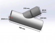 PVC takzadel 160x125 mm onder een hoek van 45 graden, 38 cm lang