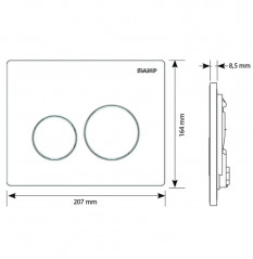 Concealed WC control panel SIAMP Ingenio double volume, matt chrome-plated