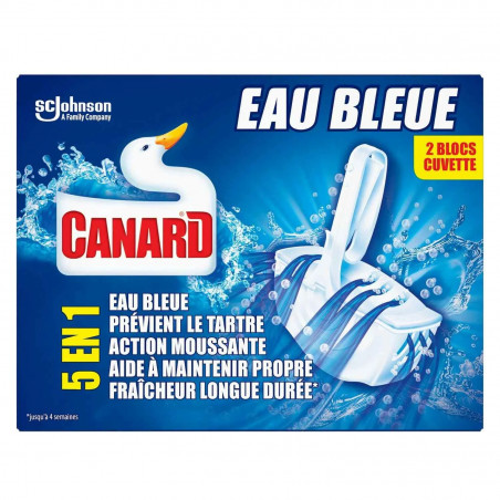 Canard WC-Beckenblock blaues Wasser 5 in 1, 2 Stück.