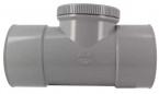110 mm vrouwelijk PVC T-stuk met plug