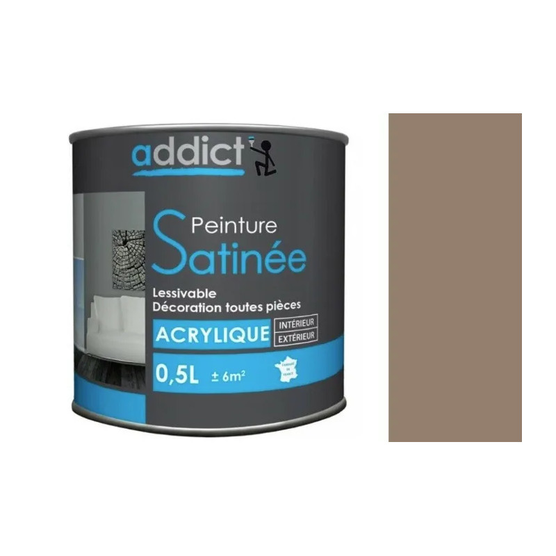 Multi-substrate acrylverf, satin pebble, 0,5 liter.