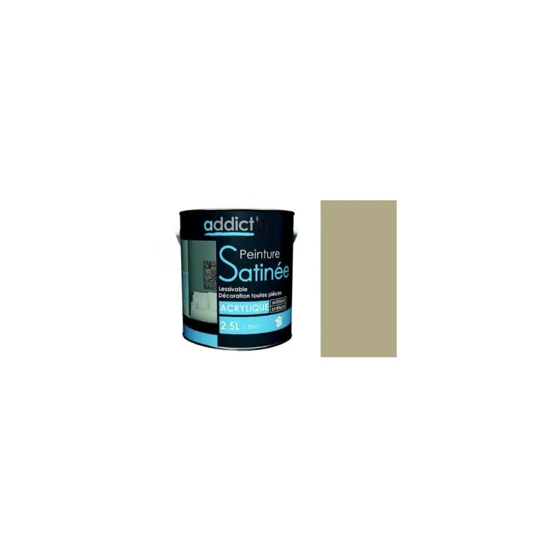 Multi-substrate acrylverf voor binnen, satijn taupe, 2,5 liter.