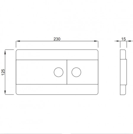 LINE wall-mounted WC control panel, two-touch white
