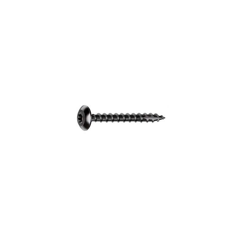 Schroeven Rocket minivybac zwart scharnier 6x30mm, 8 stuks.