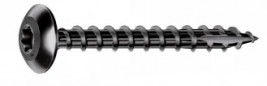 Schroeven Rocket minivybac zwart scharnier 6x30mm, 8 stuks.