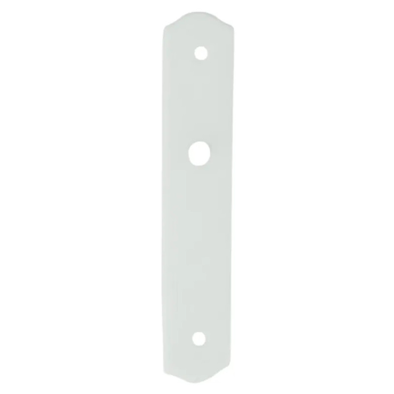 Single porcelain plate handle without hole, white