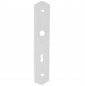 Plaque simple en porcelaine poignée trou serrure, blanche Plaque simple en porcelaine poignée trou serrure, blanche