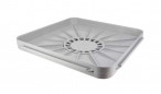 PVC sifonschaal 40 x 40 cm met adapter, lichtgrijs