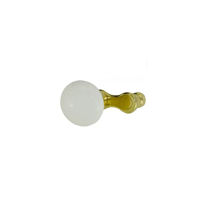 Ronde Bordeaux slinger van wit porselein en gepolijst messing.