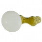 Ronde Bordeaux slinger van wit porselein en gepolijst messing.
