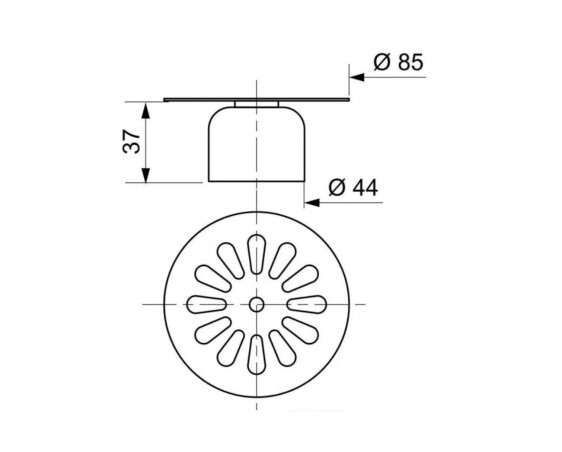 85 mm diameter margriet bellenscherm voor doucheafvoer