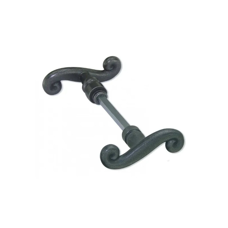 Cévennes dubbele knop in grijs ijzer.