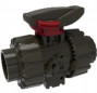 32 mm diameter PVC HTA kogelkraan met dubbele unie.