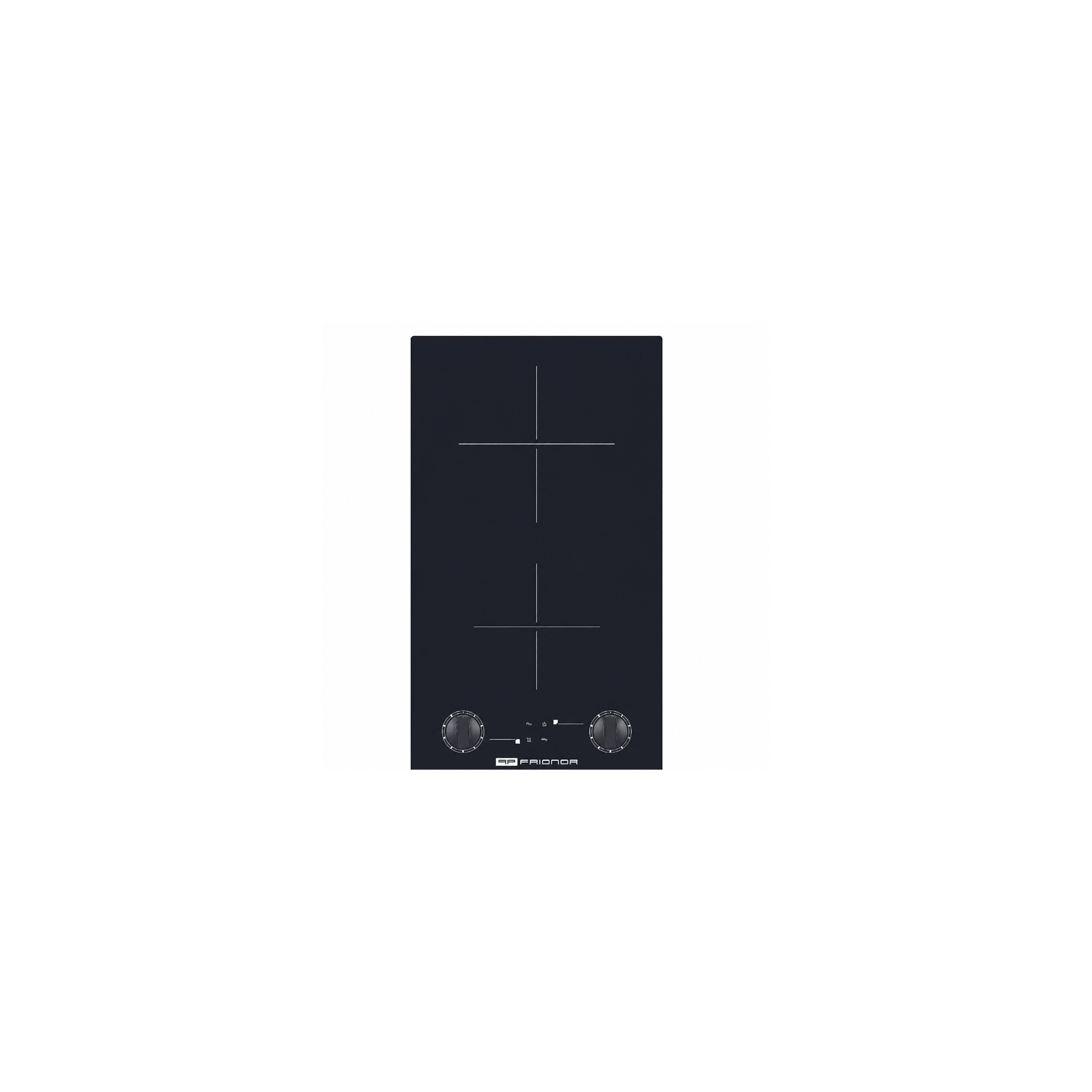 Placa vitrocerámica negra de 29x51cm con asas.