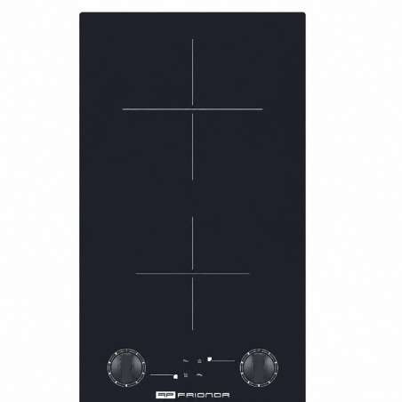 Placa vitrocerámica negra de 29x51cm con asas.