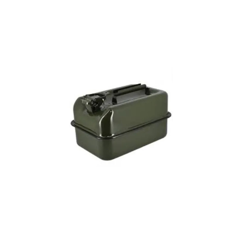 10L stalen jerrycan met platte bodem.