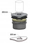 Adapterkit voor gat van 35 mm diameter in glanzend roestvrij staal