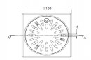 Edelstahl-Geruchsverschluss 100x100 mm, Ausgang Durchmesser 40 mm