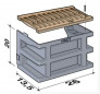 PVC enkel stootbord voor Engelse binnenplaats, hoogte 18 cm, 26 x 13,5 cm, lichtgrijs
