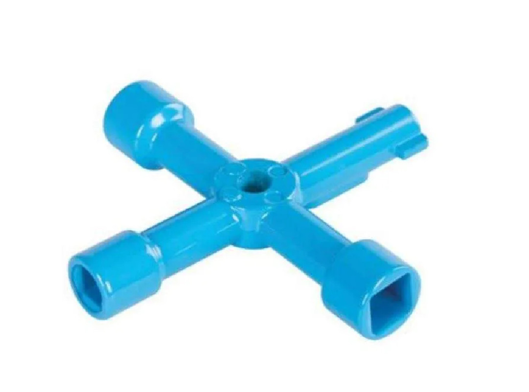 4-takssleutel 70 x 70 mm voor meter