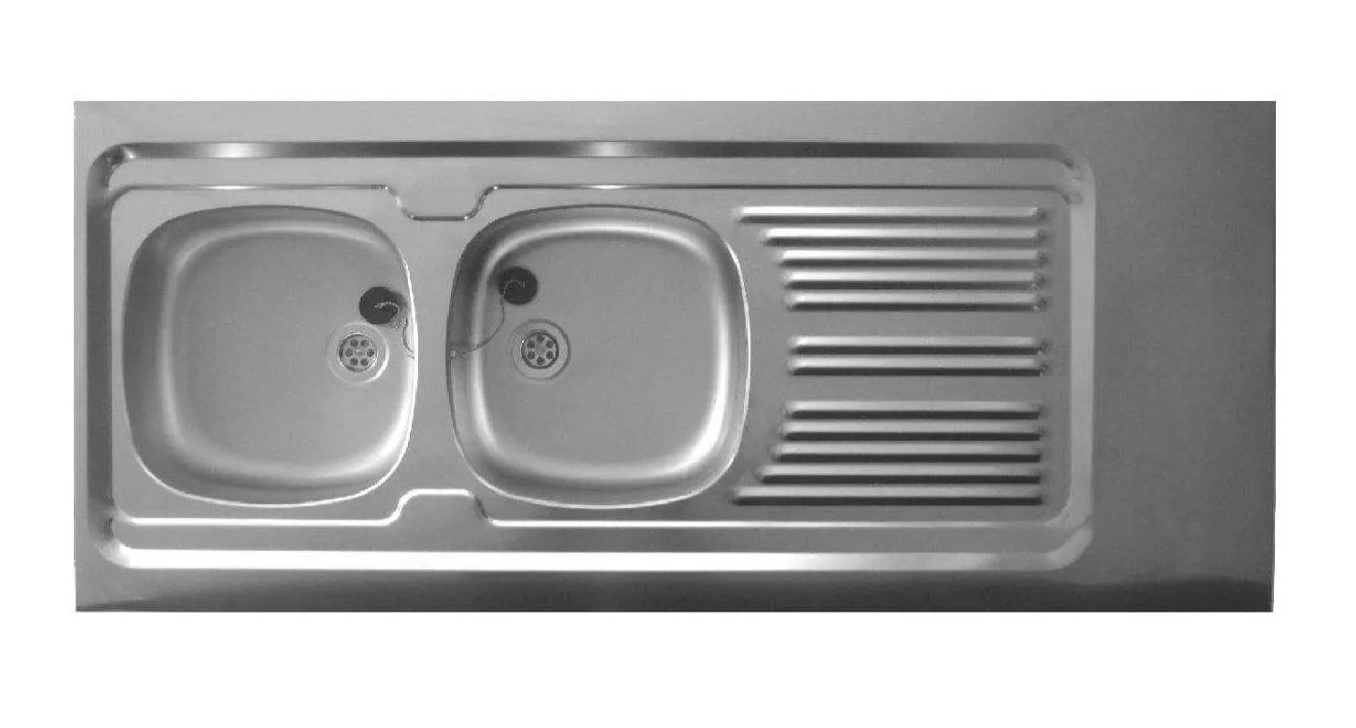 Kitchen sink 2 bowls and 1 drainer LAVELLI stainless steel 18/10 to be installed 1400 x 600 mm Kitchen sink 2 bowls and 1 drainer LAVELLI stainless steel 18/10 to be installed 1400 x 600 mm