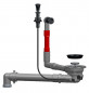 Automatische afvoer voor gootstenen met gaten van 90 mm, ronde overloop, drukknop, kleur zwart IRON PEARL