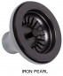 Automatische afvoer voor gootstenen met gaten van 90 mm, ronde overloop, drukknop, kleur zwart IRON PEARL