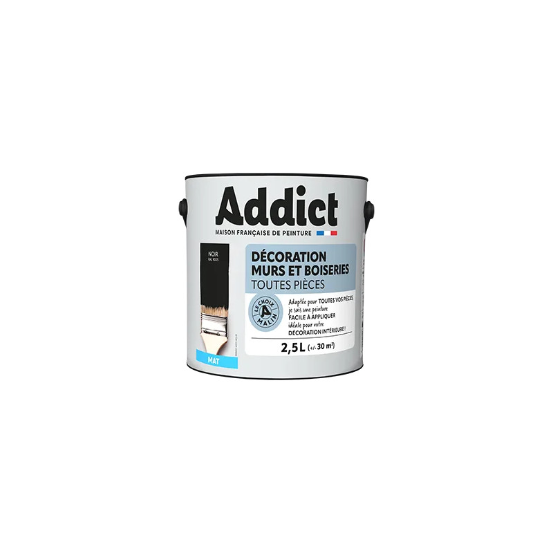 Matzwarte acrylverf voor muren en houtwerk 2.5L.