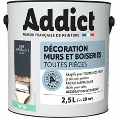 Pintura acrílica antracita satinada para paredes y carpintería 2.5L.