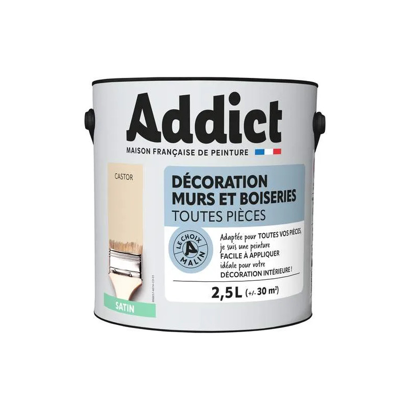 Castor satijn acrylverf voor muren en houtwerk 2.5L.