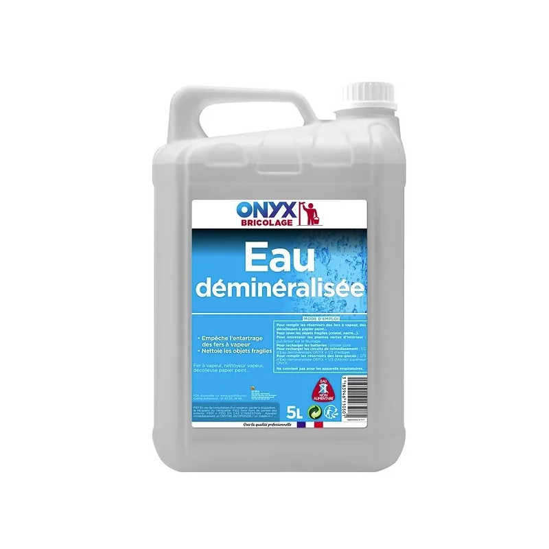 Gedemineraliseerd water, blik van 5 liter.