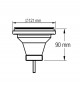 Spoelbakafvoer zonder overloopbuis roestvrij staal diameter 121 mm voor gat diameter 90 mm