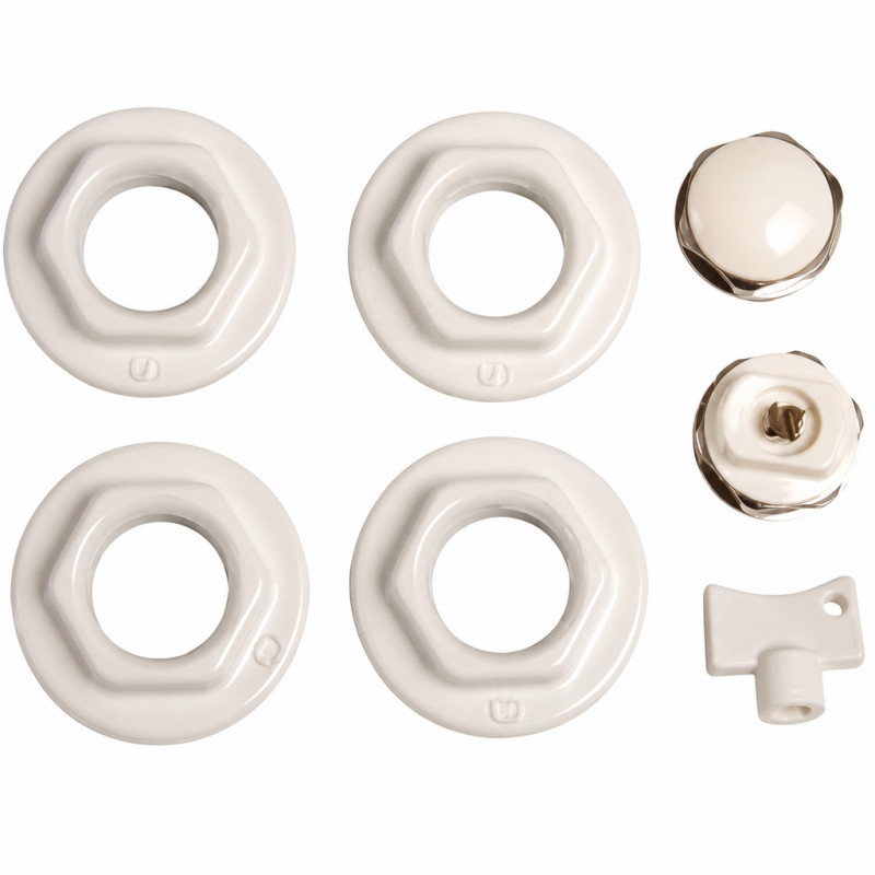 Verloopstukken 26x34,15x21, pluggen en ontluchtersleutel voor witte radiator Verloopstukken 26x34,15x21, pluggen en ontluchtersleutel voor witte radiator