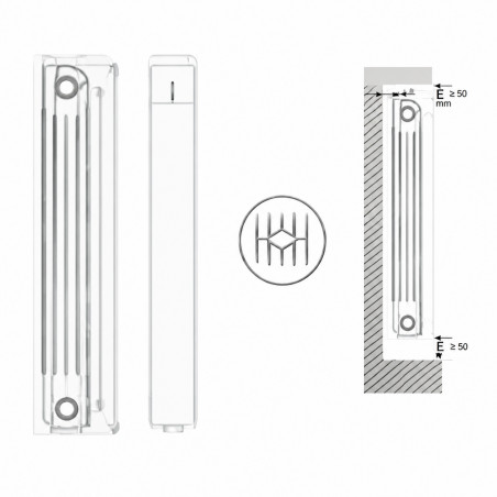 Centrale verwarming gietijzer aluminium 11 elementen wit KLASS 500, 1276w GLOBAL 11xKLASS500B - Afbeelding 3/5