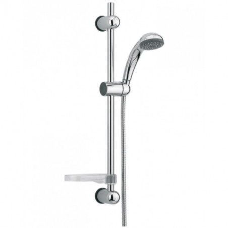 Cobra shower set with 1-spray hand shower, rail and hose, soap dish, chrome