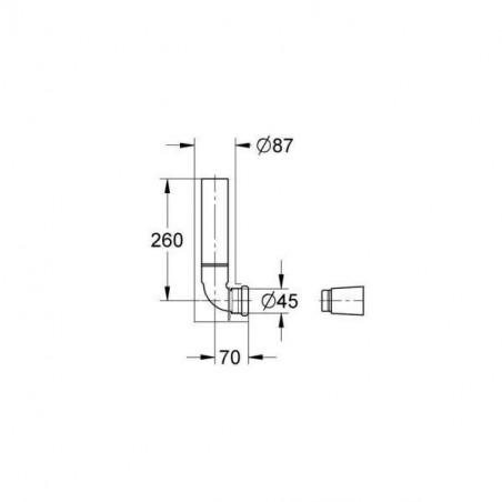 Rinsing tube for Grohe support frame